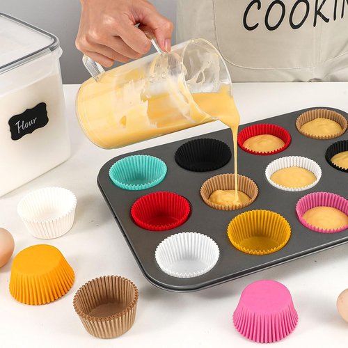 Caperci Cupcake Liners - Greaseproof Baking Cups for Weddings & Parties | 200 Count Natural