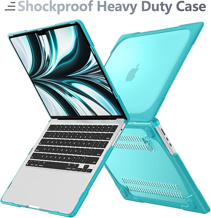 Batianda FlexStand Heavy Duty Case for MacBook Air 13.6 inch, Matte Blue