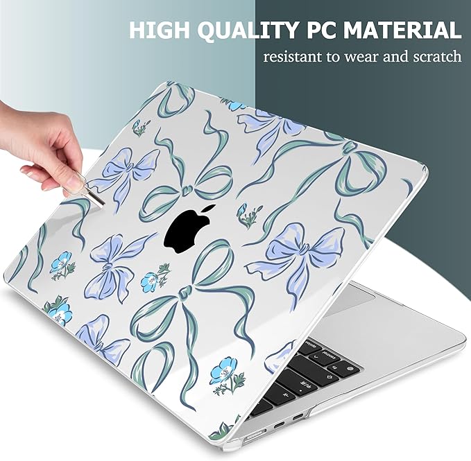 Mektron for 2026 MacBook Air 13-inch M5 Laptop Case A3449 with 13.6-inch Liquid Retina Display Fits 2025 A3240 M4 2024 A3113 M3 2023 A2681 M2 Printed Hard Shell for MacBook Air 13.6", Bows C355