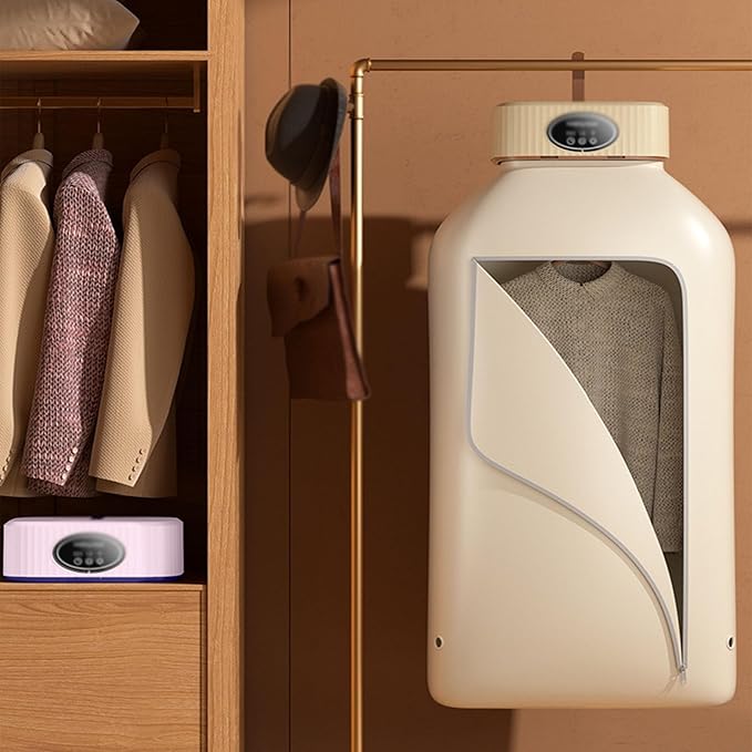 Hanging Garment Steamer,Garment Hanger for Steaming Clothes,Automatic Ironing Machine,Collapsible Automatic Wireless Vertical Steam Iron,One-Key Care for Clothes & Fabric(Pink)