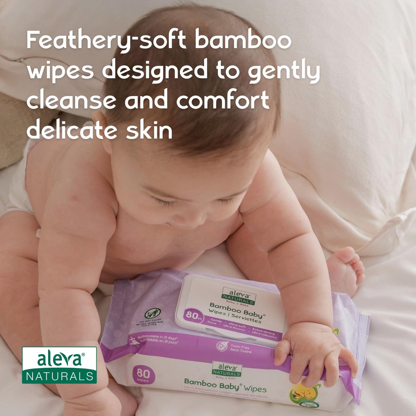 Aleva Naturals Bamboo Baby Wipes - 80 ct