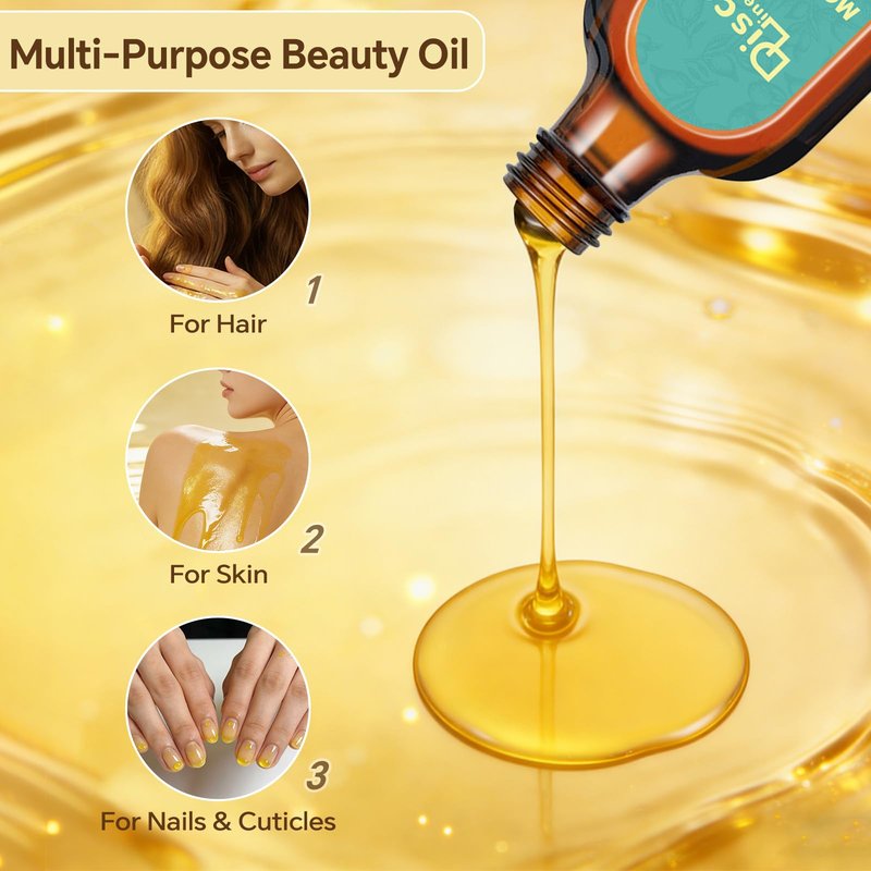 Discoliner Luxury Moroccan Hair Oil for Dry, Frizzy Hair & Split Ends, Hair Oil Treatment for Shine, Hydration & Repair (1, 100, Milliliters)