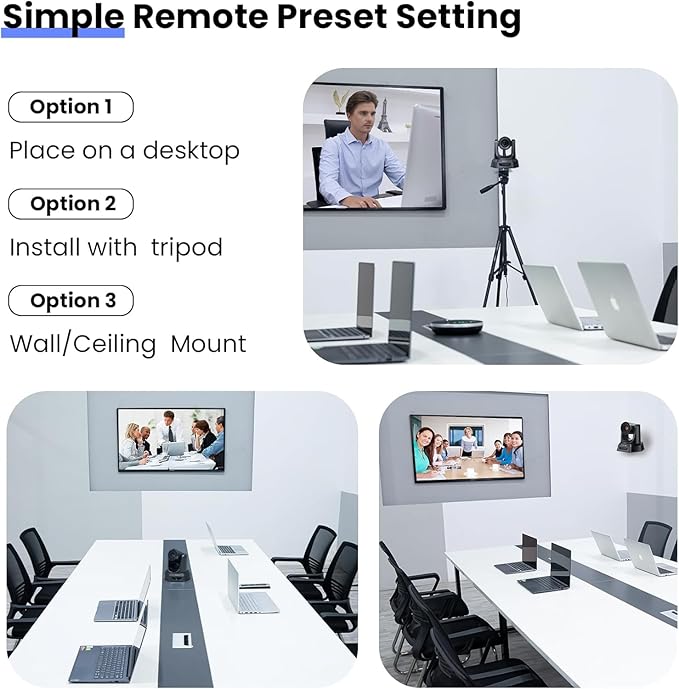 TONGVEO Wireless AI PTZ Camera with Auto-Tracking: Built-in 5.8GHz Receiver for Cable-Free Setup, 1080P 60fps 3X Zoom Conference Camera for Church Services, Online Classes & Hybrid Meetings
