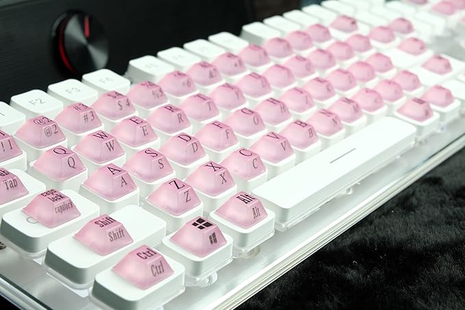Ivaso 80 Pcs Keyboard Sticker for Long Nails Typing and Gaming, Symbolic and Alphanumeric Sticky Silicone Keys for Keyboards and Laptop (Purple)