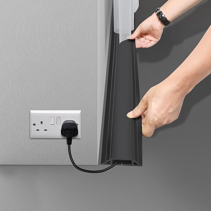 TFMUZERT 10 ft Cord Covers for Wires on Floor, Heavy Duty PVC Duct Floor Cord Cover, Floor Cable Cover Easy to Unroll Prevent Trip Hazard for Home Office or Outdoor Settings (Black)