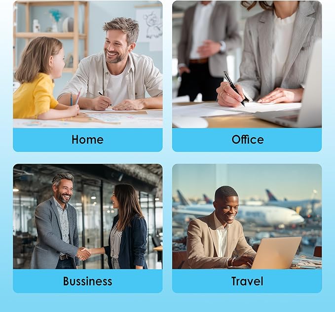 KNAON Bluetooth Thermal Printer, Portable Printer Wireless for Travel,Office&School, Includes 3 Rolls Paper – Supports US Letter,A4 Thermal Paper, Inkless Printing, Compatible with iOS,Android&Laptops