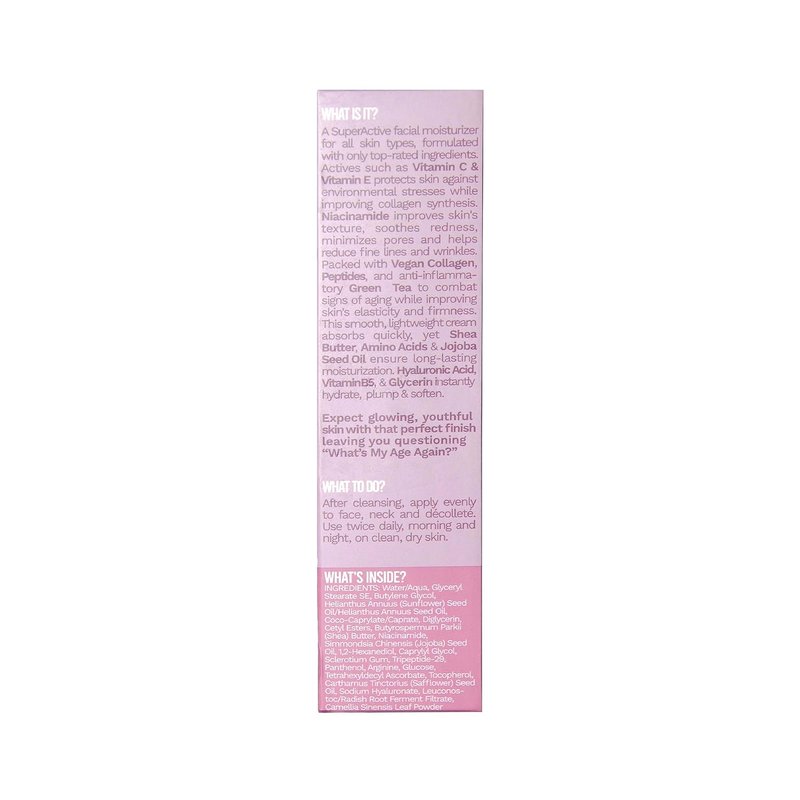 SuperActive Facial Moisturizer - Daily Hydrating Face Cream with Hyaluronic Acid & Niacinamide | Vegan, Cruelty-Free | 60 ml / 2.02 fl. oz.