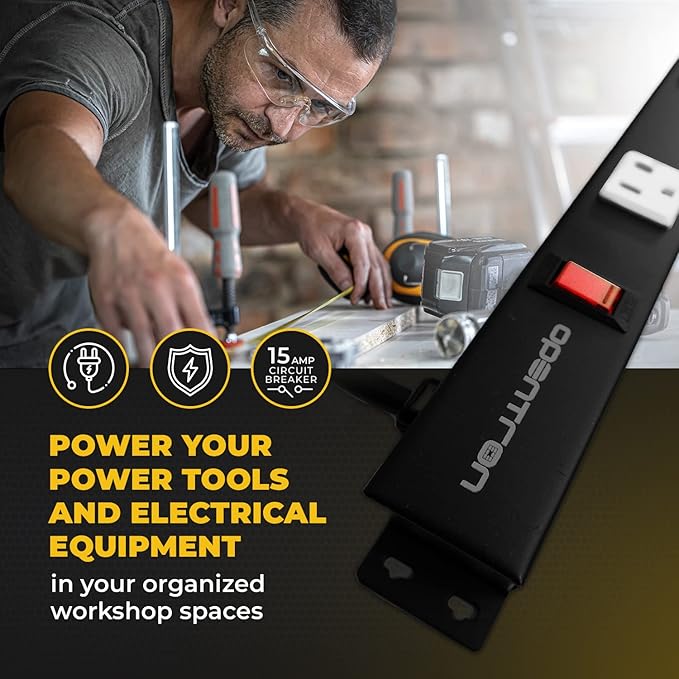 Opentron 12 Outlets 4 Feet Body Heavy Duty Metal Surge Protector Power Strip (12 outlets 12 feet Power Cord 4 feet Body)