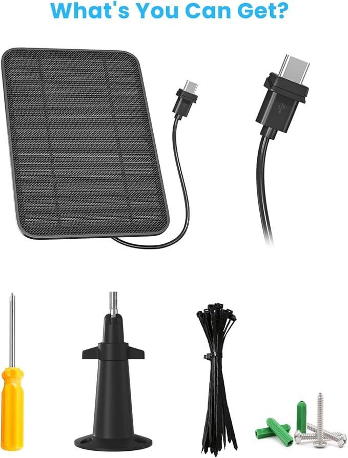 5W Solar Panel Compatible with Blink Outdoor 4(4th Gen)/2K+ Camera, Solar Panel Charger for Blink Outdoor Camera with 13.1ft Cable Rubber Plug, IP65 Weatherproof, Includes Secure Wall Mount, 4 Pack