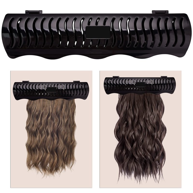 Hair Extension Holder Hair Extension Style Caddy Designed to Hold Clip-Ins, Tape-In’s, Micro Bundles and Sew-In Wefts While You Color, Wash, Style, Pack and Store (Black)