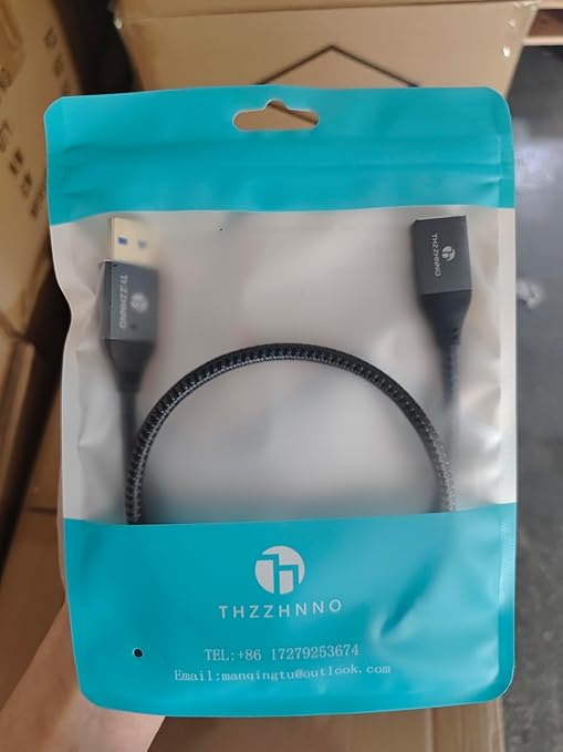 Thzzhnno USB 3.0 Extension 6.6FT, USB Male to Female USB 3.0 Extender Cable for Webcam, Camera, Phone, USB hub, Mouse, Keyboard, Printer, Hard Drive, Headset