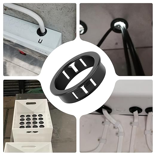 GAGIRA 30PCS 2" Black Cable Snap Bushing Grommet, Snap in Cord Bushing Protect Cables