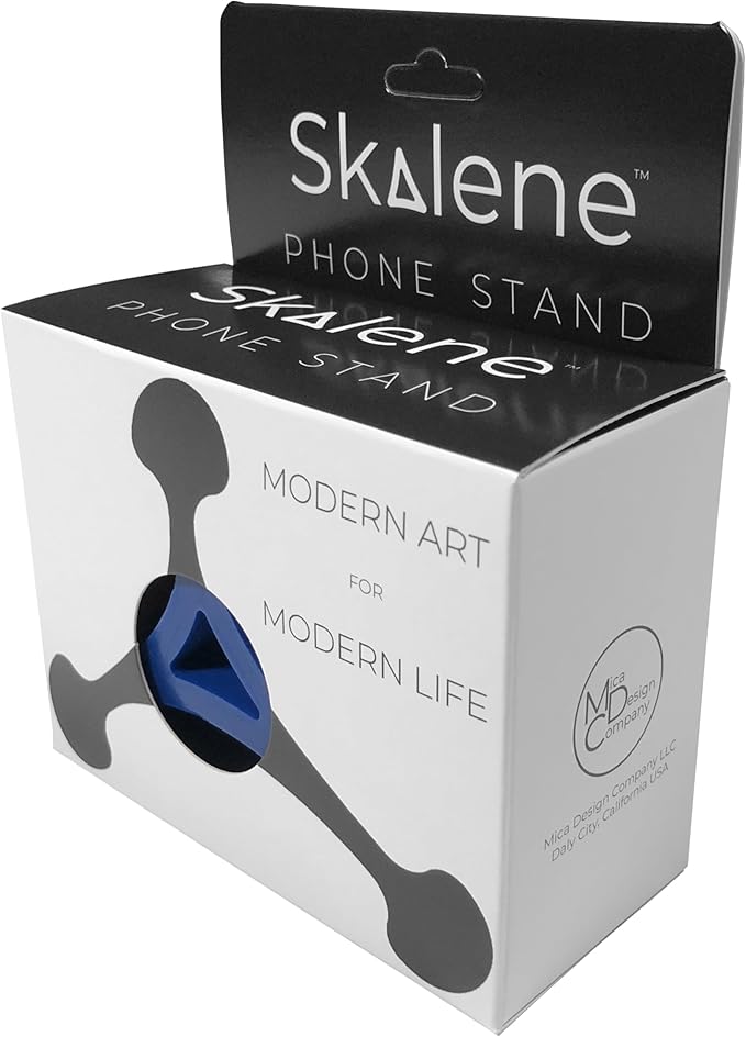 Mica Design Company Skalene Phone Stand - 100% Silicone Rubber, Adjustable Phone Holder, Prop, Rest - Desk, Office, Home, Kitchen Accessory (Royal Blue)