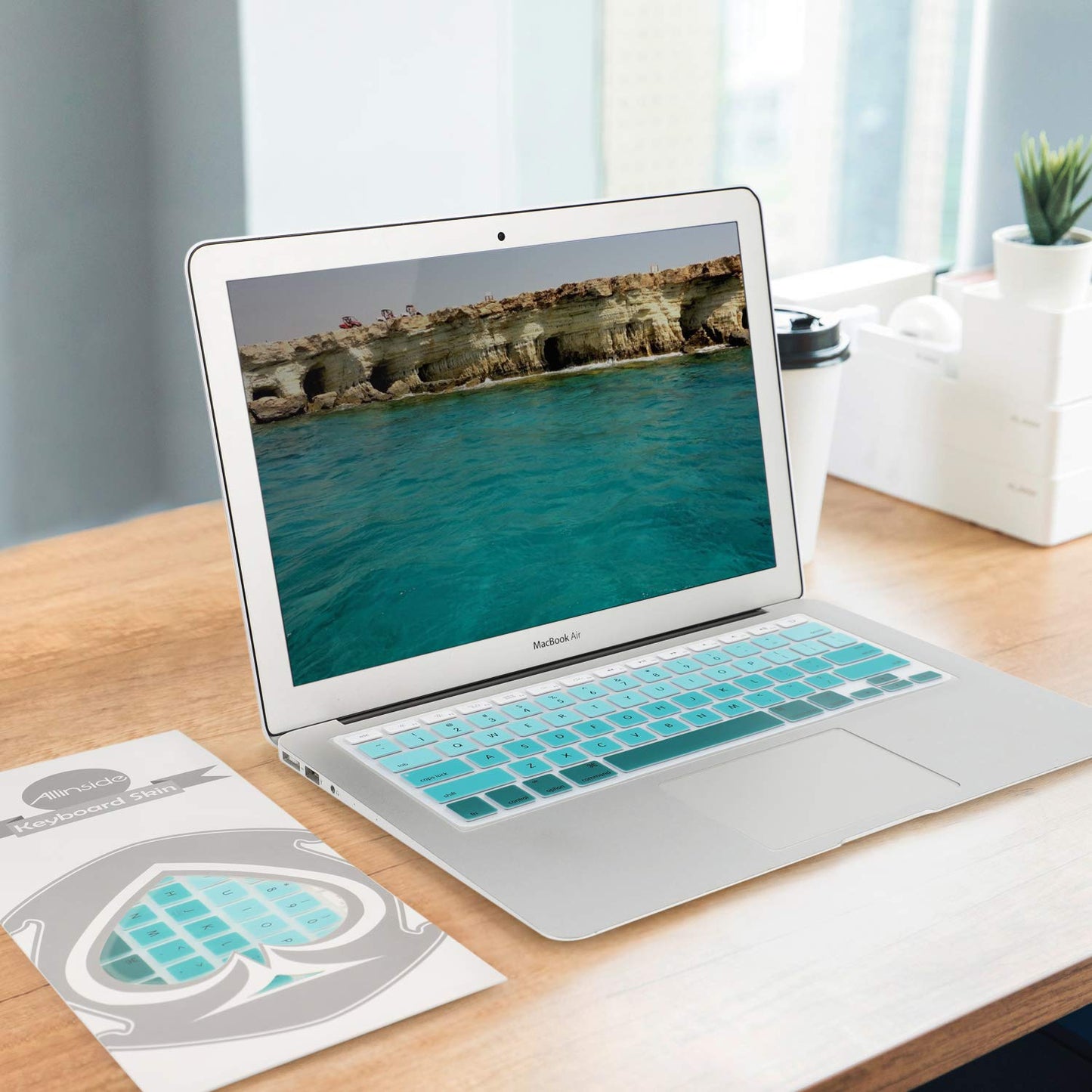 Allinside Green Ombre Keyboard Cover Skin for MacBook Pro 13" 15" 17" (2015 or Older Version), MacBook Air 13" A1369/A1466, Older iMac Wireless Keyboard MC184LL/B