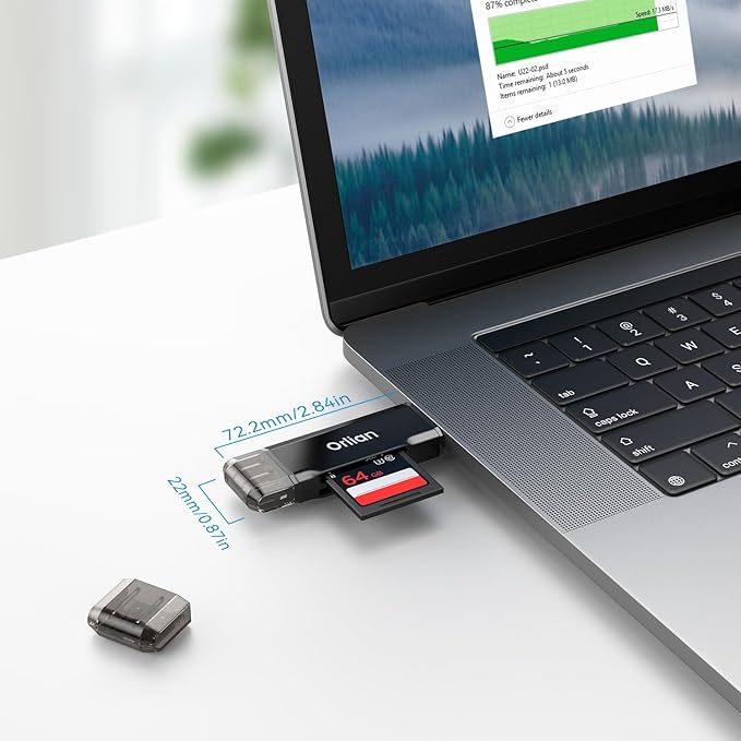 USB 3.0 SD Card Reader,Dual Slots USB 3.0 Type C to Micro SD Card Adapter, Memory Card Reader Adapter for MicroSD, SDHC, SDXC, RS-MMC, MMC, Compatible with Laptop, iphone 16/15,MacBook Android (Black)