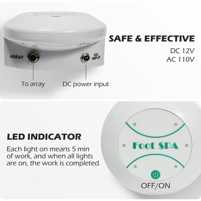 Eyes.sys Portable Ionic Detox Foot Spa Machine, Ionic Detox Foot Spa Chi Cleanse, Mini Ionic Detox Foot Bath Machine with 5 Liners for Home Spa (Tub not Include)
