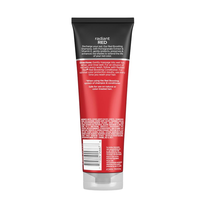 John Frieda Radiant Red, Red Boosting Shampoo, Enhances and Protects Red Tones with Pomegranate Extract and Vitamin E for Natural or Color-Treated Red Hair, 8.3 Oz