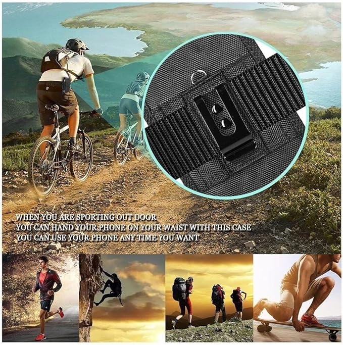 Cell Phone Holster for iPhone 17 16 15 14 13 Pro Max, 17 Air, 16 15Plus, Galaxy Z Fold 7 6 S25 S24 Ultra Plus A16 A36 5G Case with Belt Clip Belt Holder Pouch (Fits Phone with Otterbox Case on) Black