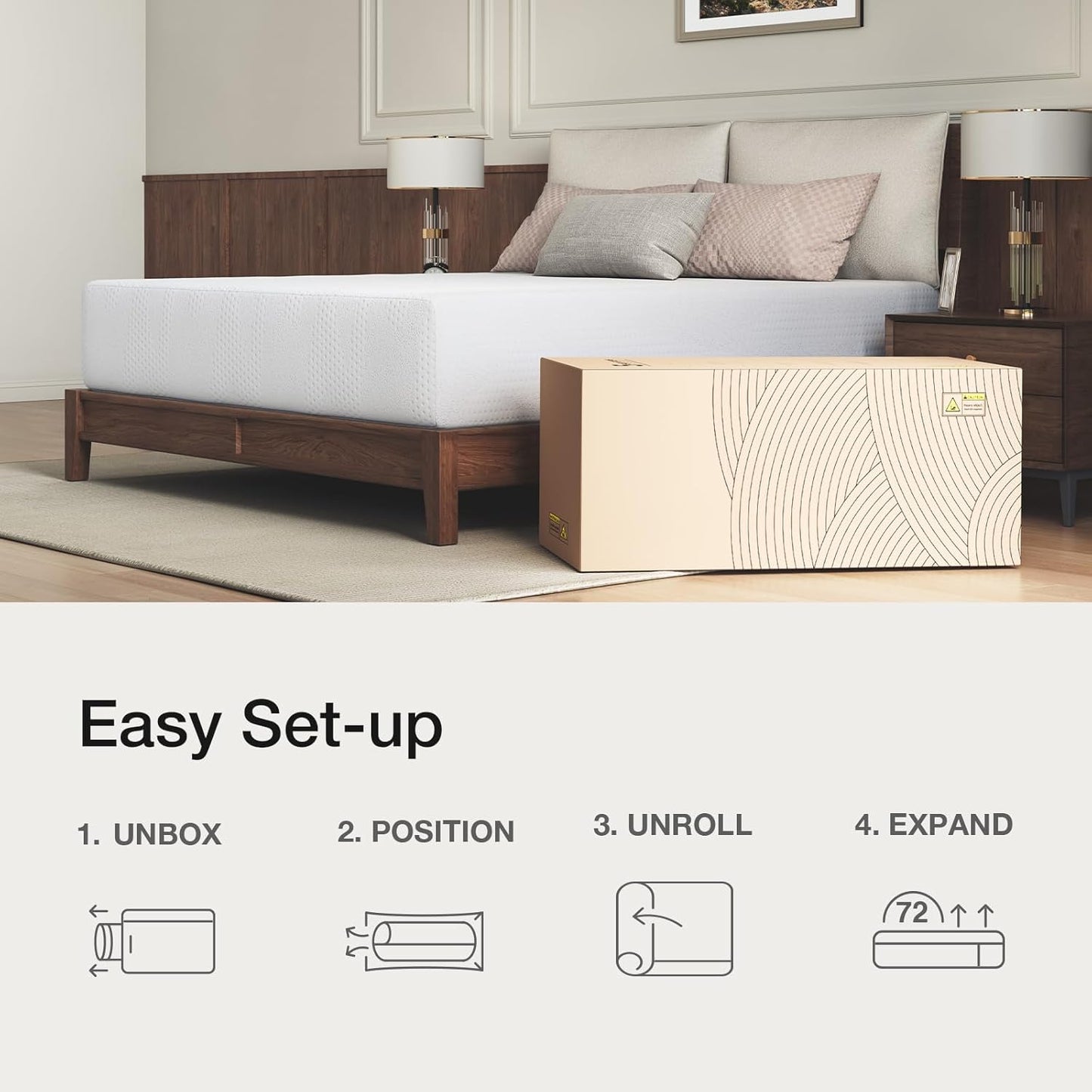 Novilla California King Mattress - 14-Inch Gel Memory Foam for Cooling Comfort | CertiPUR-US Certified, White