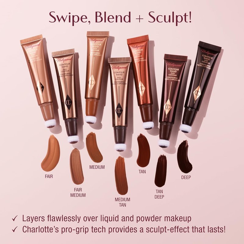 Charlotte Tilbury Hollywood Liquid Contour Wand - Easy Contour Stick & Liquid Bronzer for Natural Sculpting | Perfect for All Skin Types
