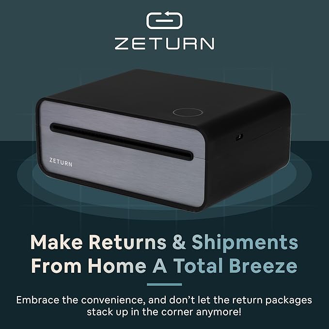 Zeturn 4x6 Thermal Shipping Label Printer - Wireless Bluetooth, Rechargeable Battery, No Ink Needed - for iPhone, Android, Home