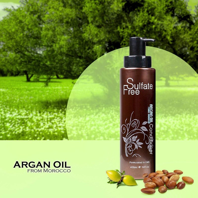 BINGO HAIR CARE Moroccan Argan Oil Shampoo and Conditioner Set, 100% Natural and Organic ,Revitalizing, Moisturizing, Anti-Frizz, Sulfate and Paraben Free, 42 Fl Oz