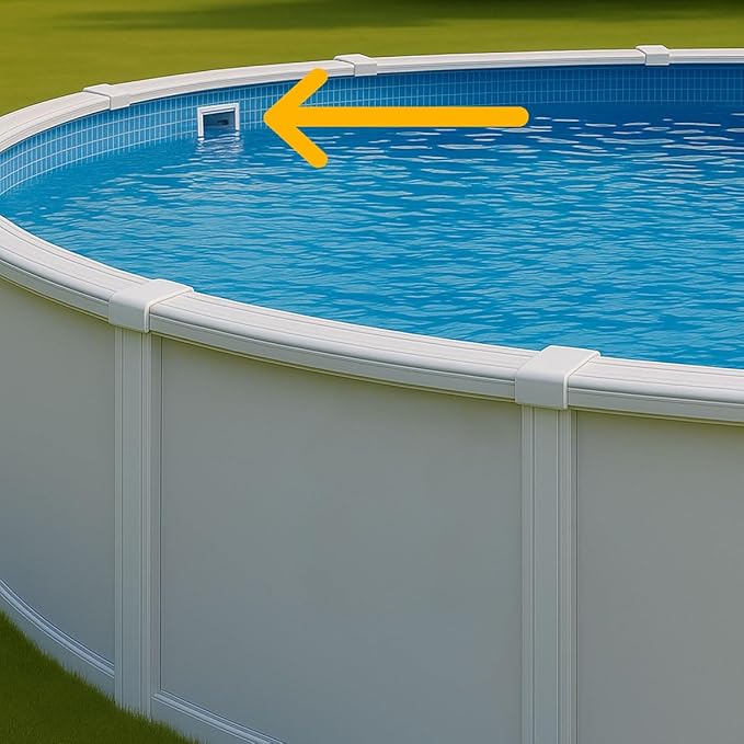 Rx Clear Heavy Duty Standard Complete Thru-Wall Skimmer Kit for Above-Ground Swimming Pool | Made of Non-Corrosive Abs Plastic | Chemical Resistant | White