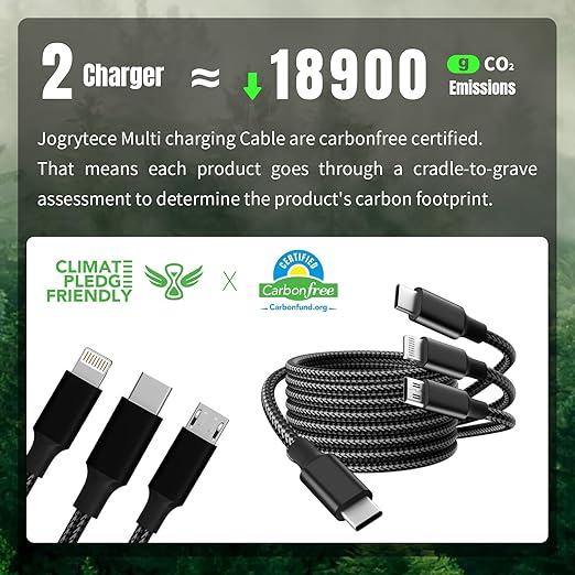 Travel Essentials,Dual Type-C 3 in 1 Multi Charging Cable, 4 FT Universal Charging Cables for All Devices, 2 USB-C/IP/Micro USB Port, Compatible with iPhone 17 16/15 Series/Phone/Tablet, Black