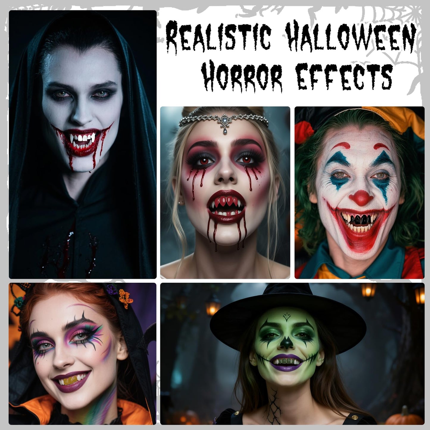 YBUETE Professional Halloween Black Tooth Paint, Temporary Black Tooth Paint,Decayed Rotten Cruddy Missing Teeth Makeup, Perfect for Cosplay, Halloween Makeup, Theater, Costume Party