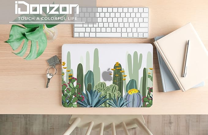 iDonzon Case for MacBook Pro 13 inch M2 M1 A2338 A2289 A2251 A2159 A1989 A1706 A1708 2023-2016 Release, Matte Clear Hard Cover&Keyboard Cover&Screen Protector for Mac Pro 13.3 with Touch ID, Cactus