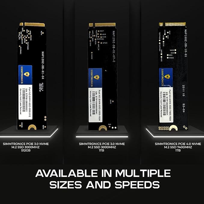 Simmtronics 2TB PCIe 3.0 NVMe M.2 SSD | Up to 3500/3000MB/s Read/Write | DRAM Cache for Speed & Efficiency | 3D TLC NAND | Compatible with Desktops & Laptops | 5-Year Warranty Included