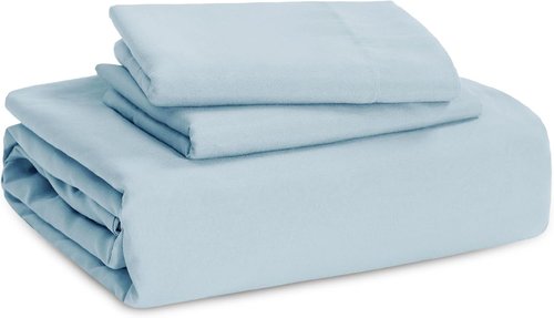 Bedsure Sky Blue Duvet Cover Set - Extra Soft Prewashed Cotton-Like Polyester | Queen Size 3-Piece 90x90 Inches with Zipper Closure & 2 Pillow Shams