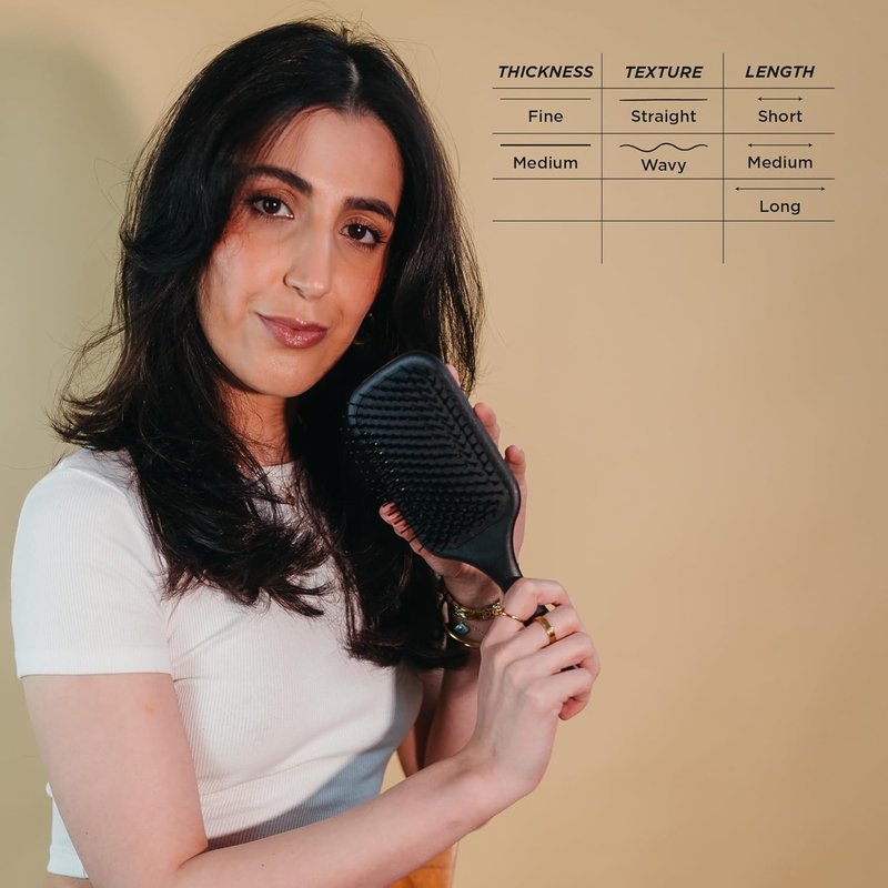 Denman Gentle Paddle Hairbrush - Comfortable Detangling & Blow-Drying Tool | Ideal for All Hair Types