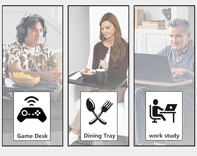 FleiSleep Auxiliary tray 360 ° rotating height adjustable rotating TV, computer desk, car five function auxiliary safety handle ( Black Roller Sliding 360° Sofa Rotating Table)