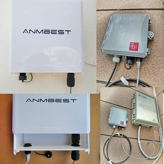 ANMBEST Panel Mounting Shielded RJ45 Waterproof Cat5/5e/6 8P8C Connector Ethernet LAN Cable Connector Double Head Coupler Adapter Female to Female with Waterproof/Dust Cap