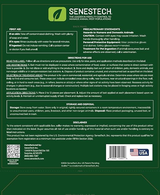 Evolve Rat Birth Control Soft Bait Sausages – 1.5 lbs | Scientifically Proven Rat Population Control | Not a Poison, Long-Term Population Management