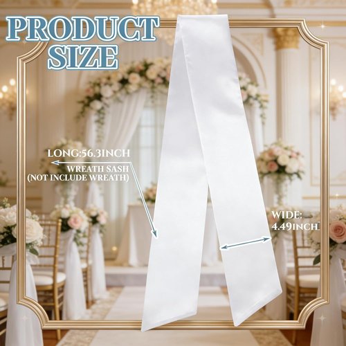 Dream Loom White Wreath - 8-Piece Sash Decoration Set for Easter, Weddings & Holiday Decor
