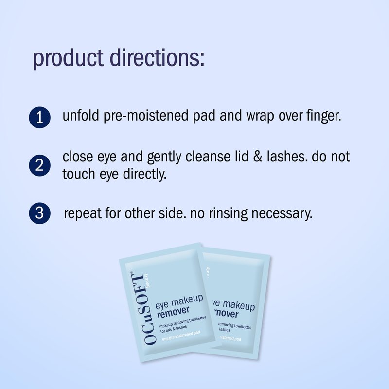 OCuSOFT Beauty Eye Makeup Remover, Individually Wrapped Makeup Removing Towelettes for the Face, Lids and Lashes, 36 Count