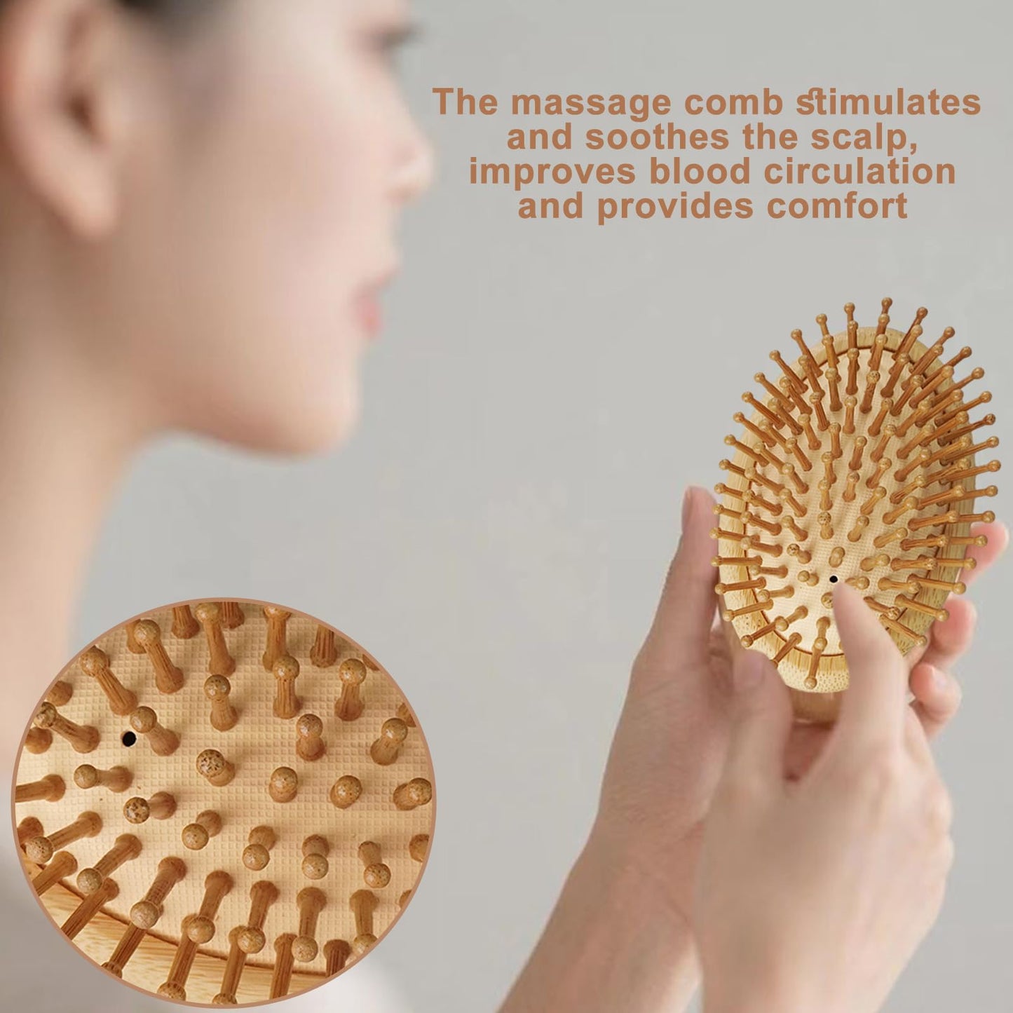 UCEHIPAW 16 Pcs Bamboo Hair Brushes Bulk with 16 Rat Tail Comb Wooden Scalp Hairbrush Massager Anti Static Bamboo Bristles for Women and Men All Hair Types