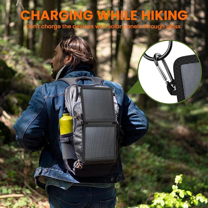 REDIGOO Portable 10W Solar Panel Charger,Mini Solar Panels with USB-C Outputs Compatible with Cell Phone Tablet,2025 Latest Version Solar Charger for Cell Phone,Camping,Hiking Backpacking