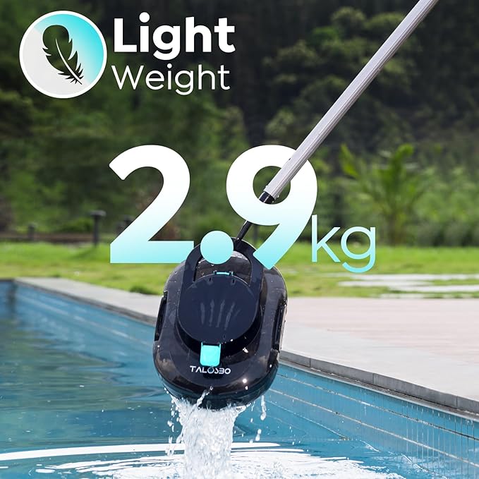 Pleco S1 Cordless Pool Vacuum Robotic Pool Cleaner with 75-80Mins Runtime, Small Pool Robot for Above-Ground Pools up to 645 Sq.ft, Lightweight, Auto-Parking
