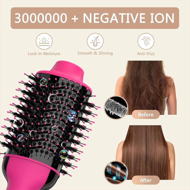 Umeely Hair Dryer Brush - 4-in-1 Volumizer & Straightener with Negative Ion Technology | Anti-Frizz Ceramic Barrel