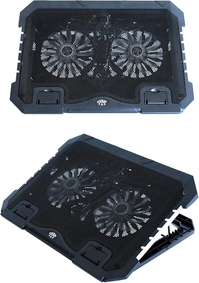 KEROLFFU RGB Gaming Laptop Cooling Pad 17-12Inch 4Fans (Customized RGB Sidelight with Switch,Laptop Fan Speed Adjustable,5 Heights Adjustment with Phone Holder)Fit Apple MacBook Laptop Fan Cooling Pad