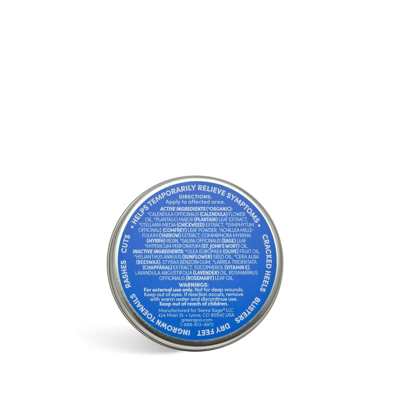 Green Goo Natural Skin Care Salve, Foot Care, 1.82 Ounce Large Tin