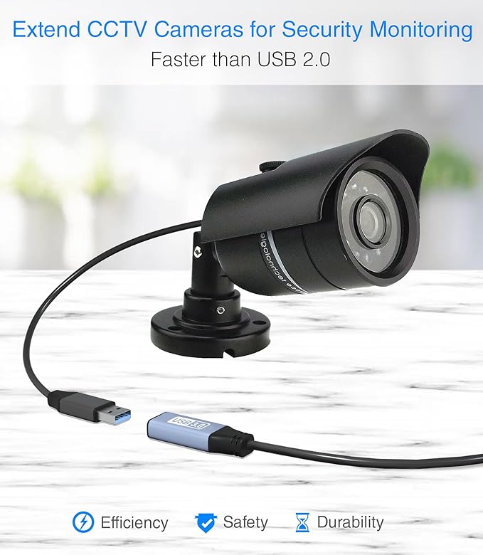 BlueRigger Active USB 3.0 Extension Cable 10FT (5 Gbps USB Extender Cord) - Long USB Extension Cable for Webcam, VR Headset, Printer, Hard Drive, Keyboard, Mouse