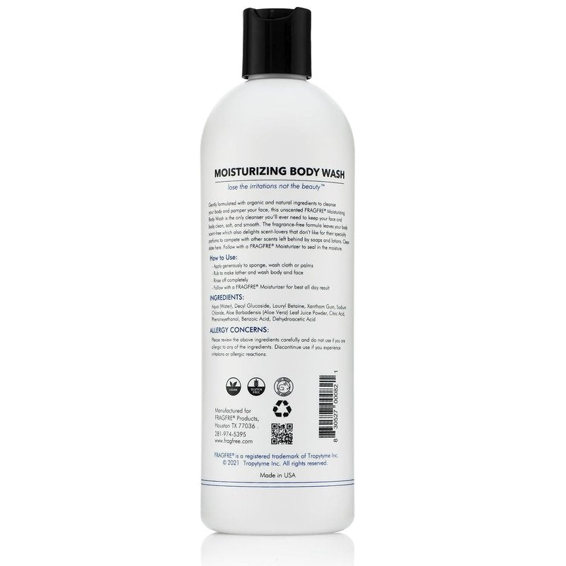 Moisturizing Body Wash - Gentle Sulfate-Free Cleanser for Normal & Sensitive Skin | 16 oz, Unscented, Vegan & Cruelty-Free