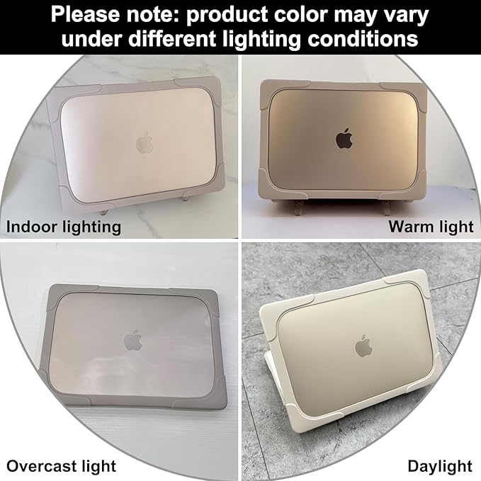 Batianda FlexStand Heavy Duty Case for MacBook Air 13.6 inch, Matte Khaki