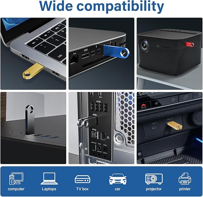 20 Pack 128MB USB Flash Drive with Keychains, Wooolken Sleek Metal USB 2.0 Thumb Drives Memory Stick for PC Laptop Computer(Sliver)