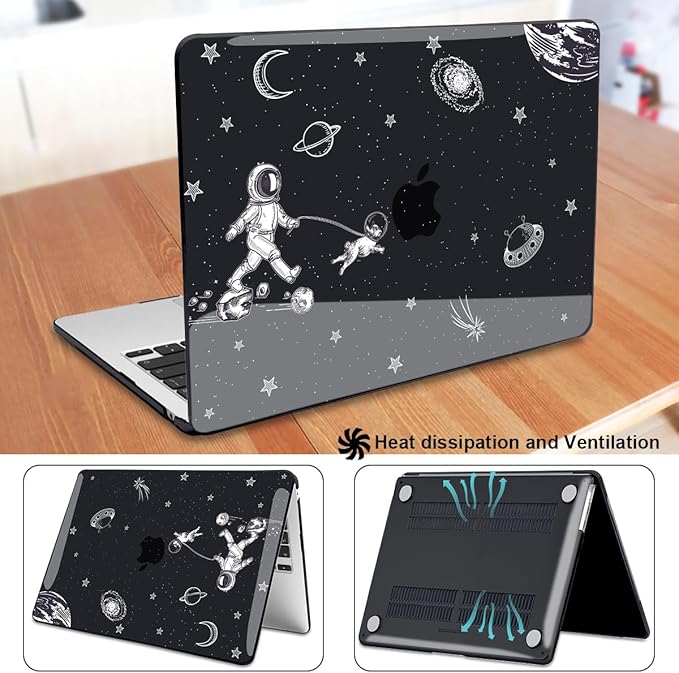 LCMOCICO for MacBook Air 13 Inch Case 2026 2025 2024 2023 2022 Release M5 A3449 M4 A3240 M3 A3113 M2 A2681, Scratch Resistant Plastic Hard Shell Case for MacBook Air 13.6 M5, Astronauts Space Dog