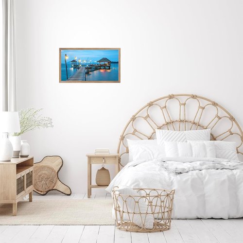 JCJMY 9x16 Rustic Brown Picture Frame - Versatile Wall Mounting for Horizontal or Vertical Display